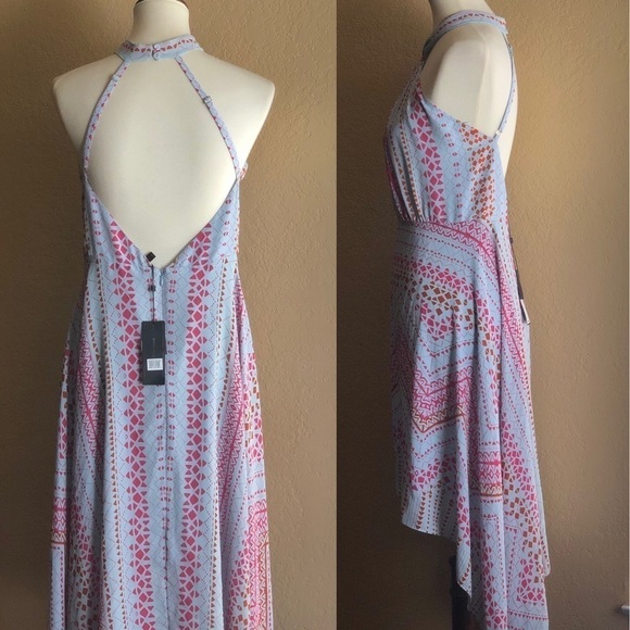BCBGMAXAZRIA Danela Halter Geometric Dress Size 8 - Picture 8 of 9